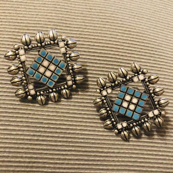 Elegant Hand Made German Silver Earrings Ethnic - Picture 3 of 3